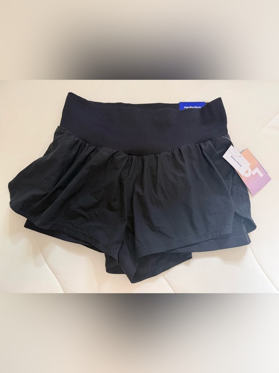 JoyLab Pants - JoyLab High-Waist Black Ruffle-Style Active Shorts